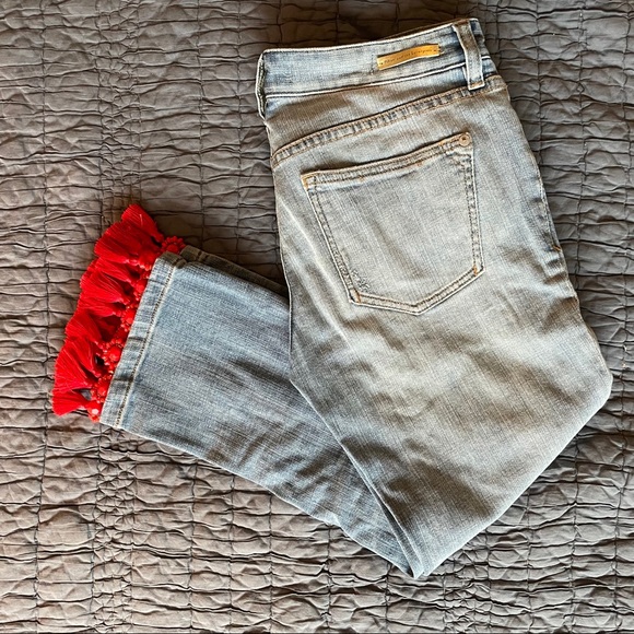 Anthropologie Pilcro Boyfriend Red Tassel hem, 25P - Picture 3 of 7